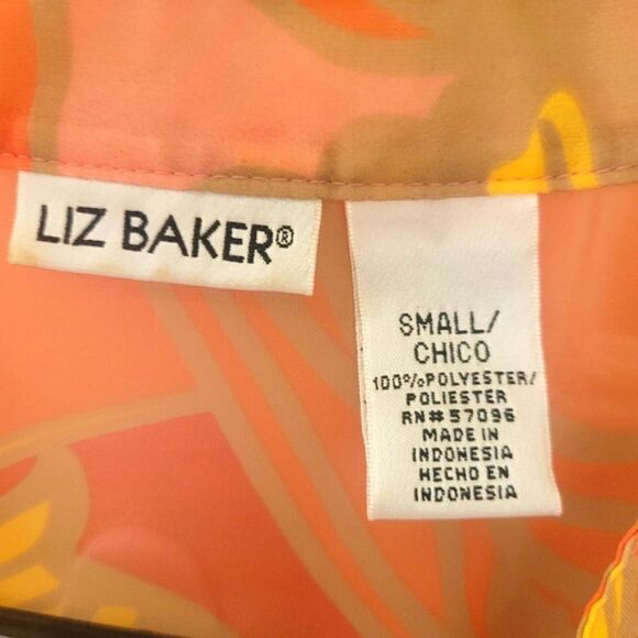 Liz Baker Sheer Floral Blouse, Size S - Picture 3 of 3